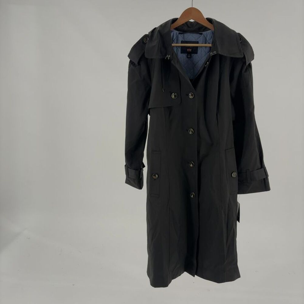 LONDON FOG Belted Raincoat in Black